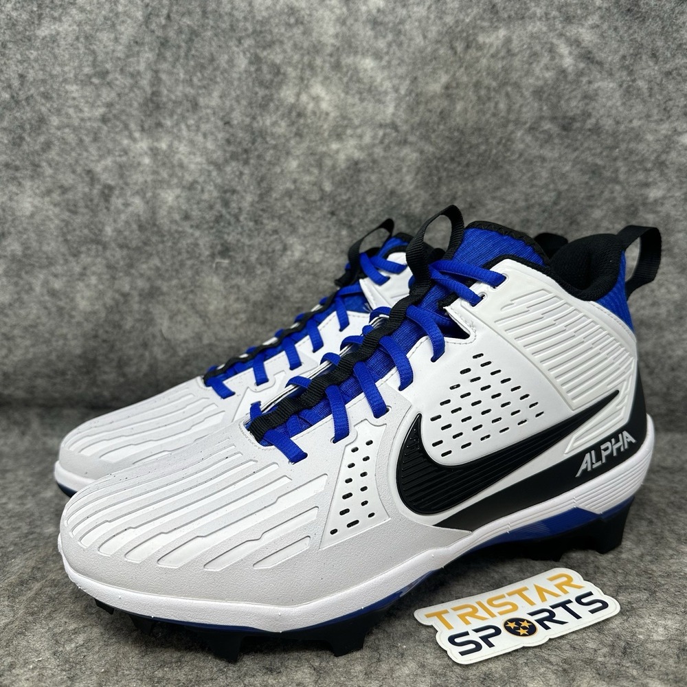 Nike Alpha Menace Strong Football Cleats Mens 11 White Royal Blue II5139-101